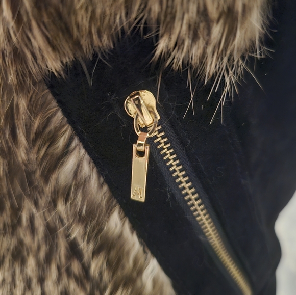 Marciano Genuine Suede Leather & Rabbit Fur Womens Jacker Size M - Picture 4 of 10